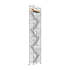 Alu Fahrgerüst Mod. F (Treppenturm) - Breite: 1,30 m, Länge: 2,50 m - Arbeitshöhe: 14,30 m